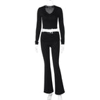 Damen enganliegendes Oberteil und Leggings Set R&B