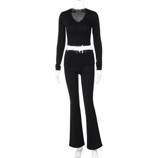 Damen enganliegendes Oberteil und Leggings Set R&B
