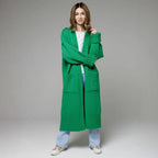 Damen Langer Strickmantel mit praktischen Taschen und strukturiertem Design R&B