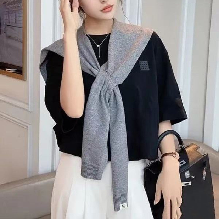 Damen modische Strickschal mit knoten Detail R&B