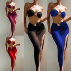 Damen Bikiniset mit transparentem Rock R&B