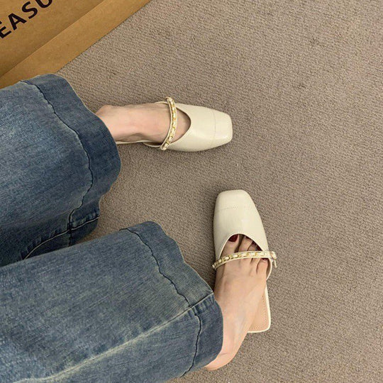 Damen luftige Clogs mit elegantem Kettenakzent und ergonomischer Fußbettgestaltung R&B