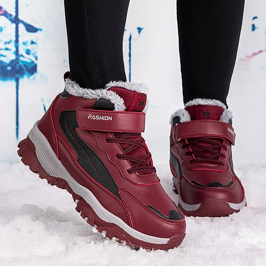 Damen Warm gefütterte Winterstiefel mit rutschfester Sohle und verstellbarem Klettverschluss R&B
