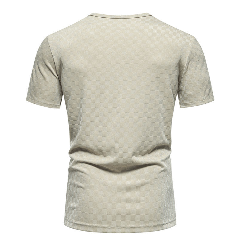 Herren V-Ausschnitt T-Shirt mit strukturiertem Muster