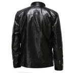 Herren stylische Kunstleder-Motorradjacke im Biker-Stil R&B
