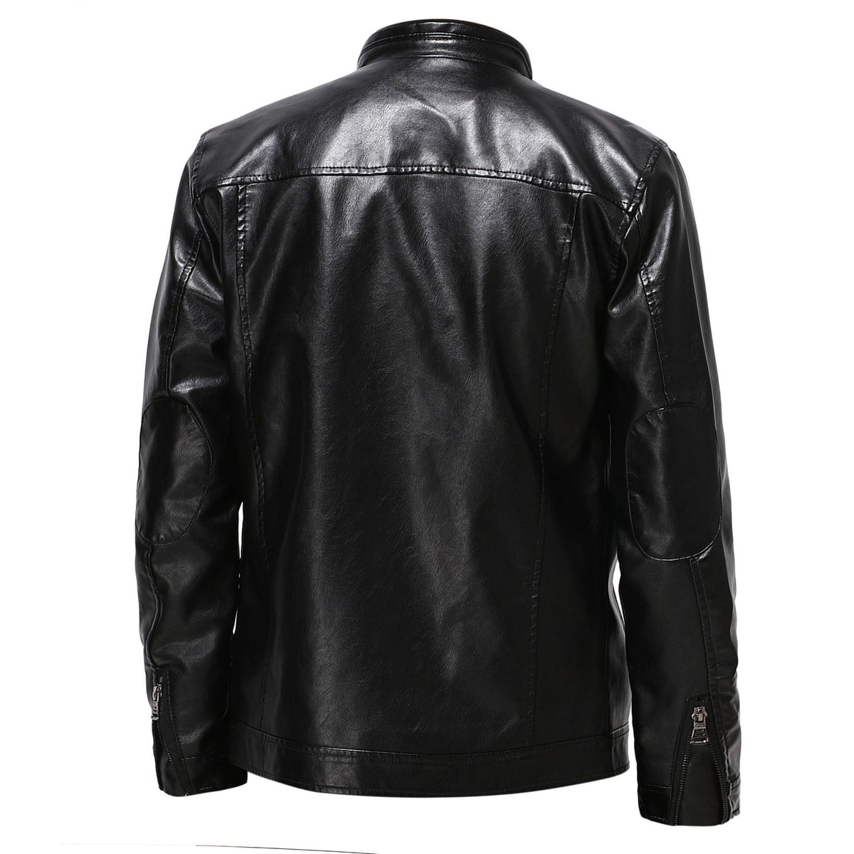 Herren stylische Kunstleder-Motorradjacke im Biker-Stil R&B