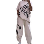 Damen lässiger Oversized Sweater und Jogginghose-Set R&B