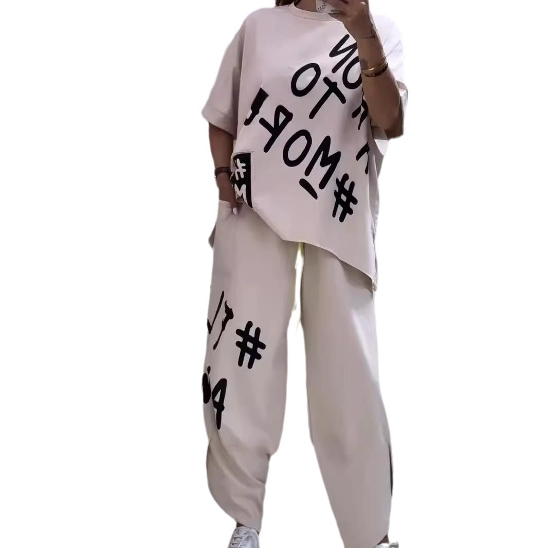 Damen lässiger Oversized Sweater und Jogginghose-Set R&B