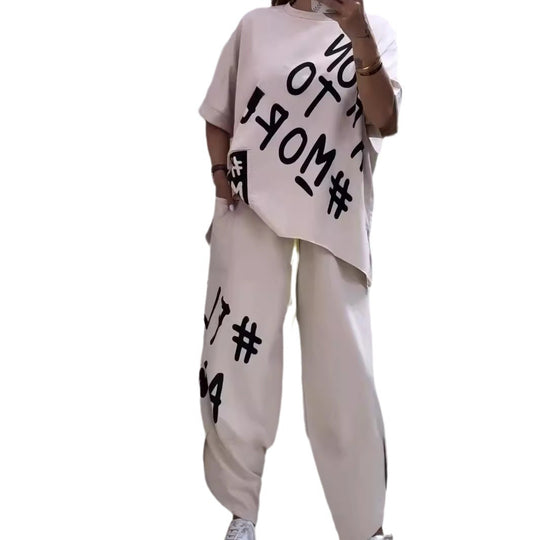 Damen lässiger Oversized Sweater und Jogginghose-Set R&B