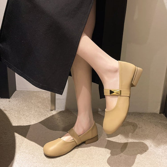 Damen elegante Ballerinas mit dekorativem Riemen R&B