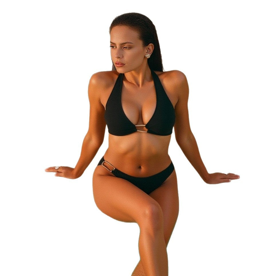 Damen Triangel-Bikini mit eleganter Schnallenakzent R&B