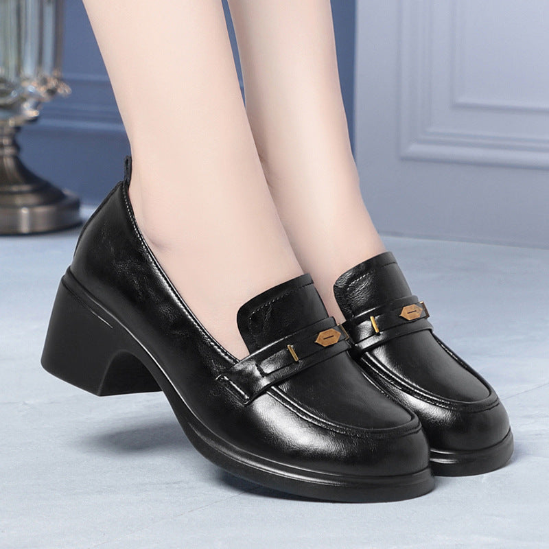 Damen Elegante Loafers mit stilvollem Schmuckdetail und komfortablem Blockabsatz