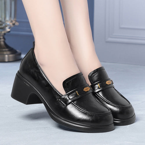 Damen Elegante Loafers mit stilvollem Schmuckdetail und komfortablem Blockabsatz R&B