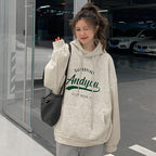Damen Hoodie mit modernem Schriftzug und lässiger Passform