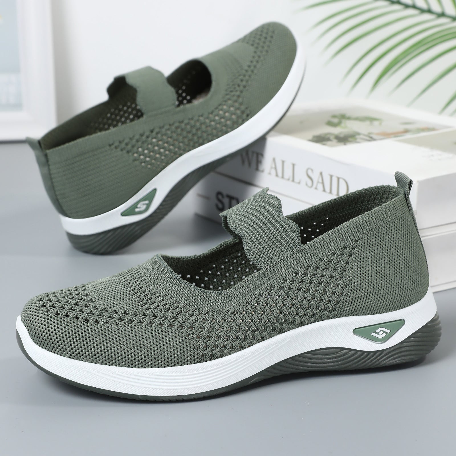 Damen Komfortable Freizeitschuhe mit elastischem Riemen und atmungsaktiver Netzstruktur