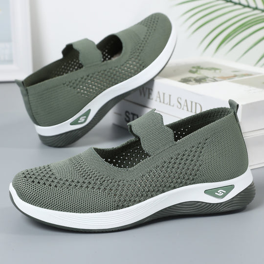 Damen Komfortable Freizeitschuhe mit elastischem Riemen und atmungsaktiver Netzstruktur R&B