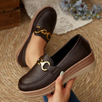 Damen Schicke Loafers mit modischem Kork-Detail und rutschfester Sohle