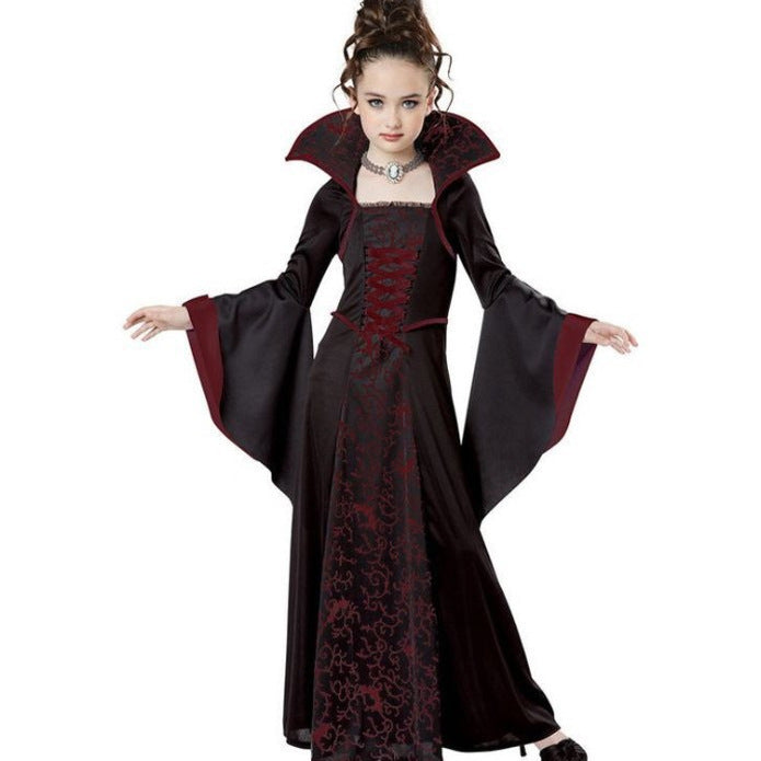 Mädchen Halloween Kostüm im Vampir-Stil mit bunten Akzenten R&B