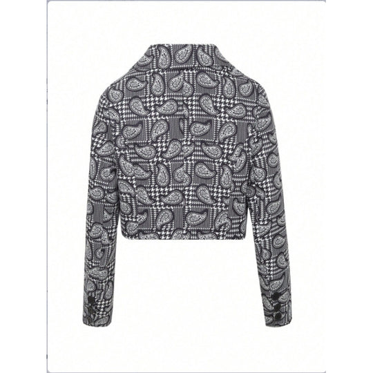 Damen Blazer mit modischem Paisleymuster und tailliertem Schnitt R&B