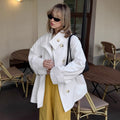 Damen Modischer Oversized-Trenchcoat mit großen Knöpfen R&B