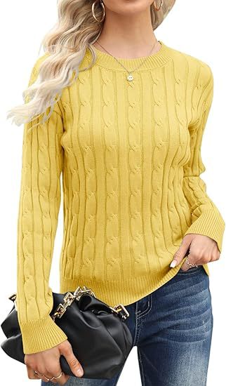 Damen klassischer Strickpullover mit Zopfdesign R&B