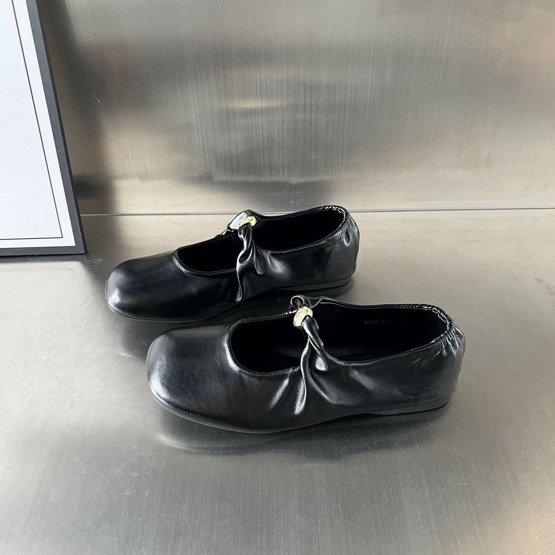 Damen elegante Ballerinas mit dekorativem Riemen und komfortablem Fußbett R&B