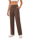 Damen bequeme Freizeithose mit seitlichen Taschen und elastischem Bund R&B