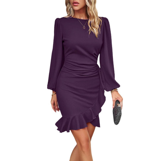Damen Elegantes Wickelkleid mit romantischen Rüschendetails R&B