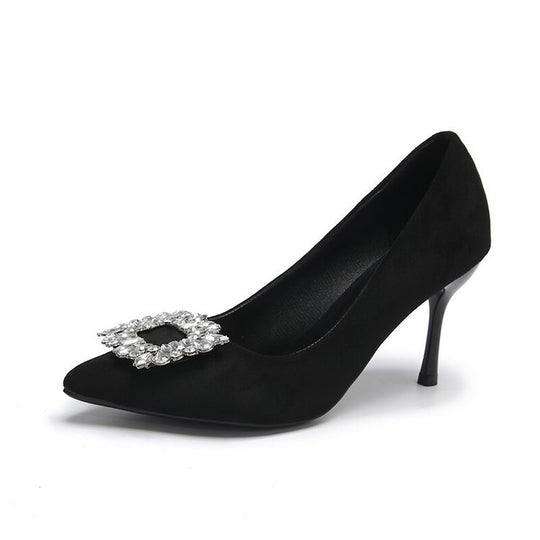 Damen elegante Spitzenpumps mit funkelndem Strassakzent R&B