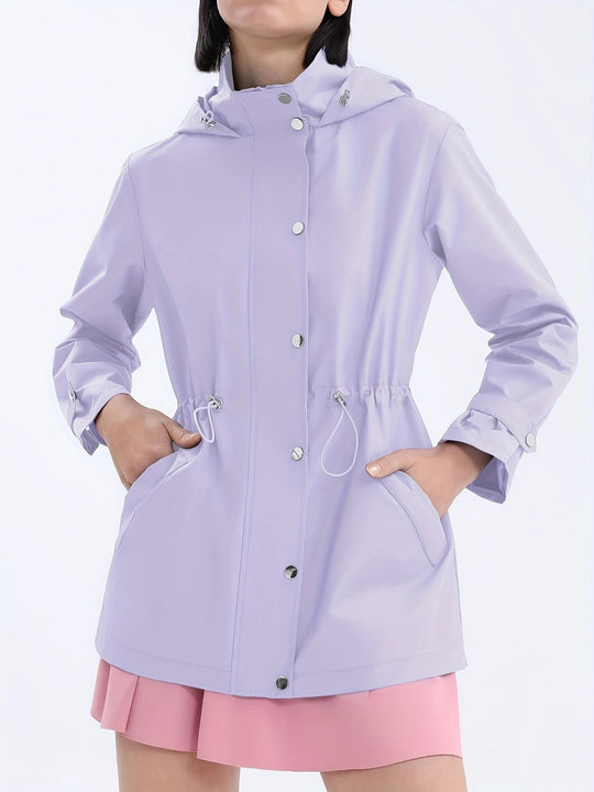 Damen funktionale Übergangsjacke mit verstellbarem Bund und Kapuze R&B