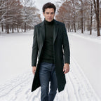 Herren eleganter lange Wool Blend Mantel R&B