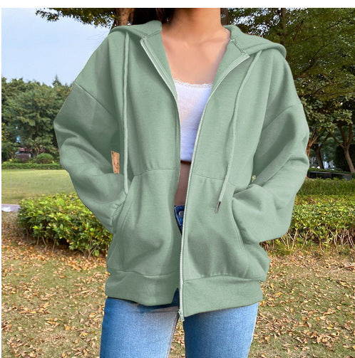Damen bequeme Kapuzenjacke mit praktischen Taschen und lässigem Schnitt R&B