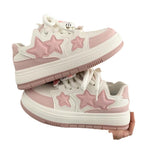 Damen Modische Sneakers mit Sternen-Applikationen und gepolsterter Sohle R&B