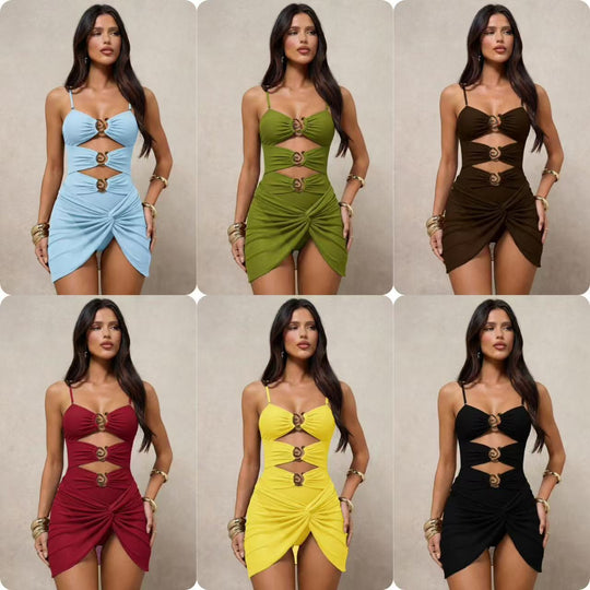 Damen Monokini mit urbane Cut-Out-Details und modischen Schmuckakzenten R&B
