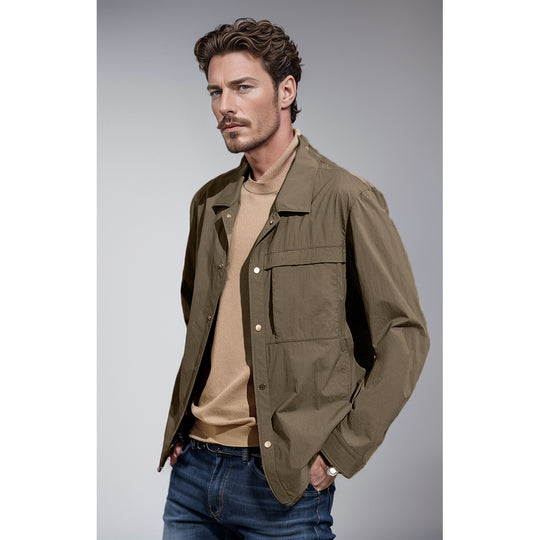 Herren leichte Utility-Jacke mit praktischen Taschen und modernem Design R&B