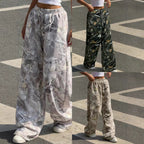 Damen Weitgeschnittene Print-Hose mit elastischem Bund R&B