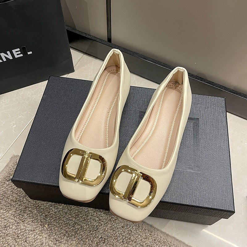 Damen elegante Ballerinas mit modischem Schnallen-Design R&B