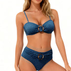 Damen Hochwertiger Bandeau-Bikini mit schickem Ringdetail R&B