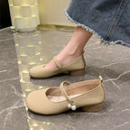 Damen Ballerina mit eleganter Riemchen-Details und Perlenapplikation R&B