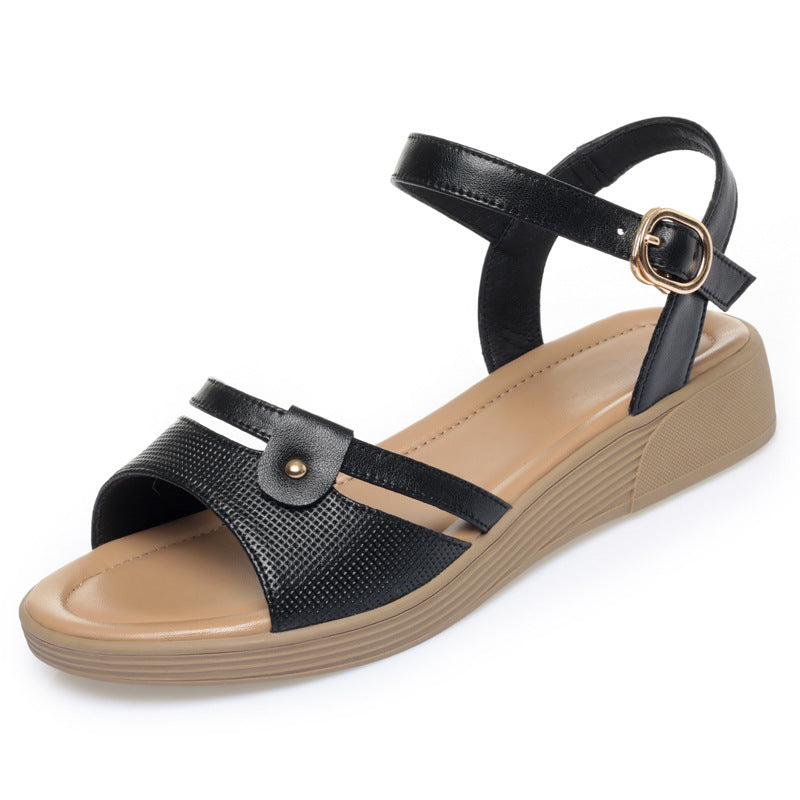 Damen Bequeme Wedgesandaletten mit verstellbarem Riemendesign und rutschfester Sohle R&B