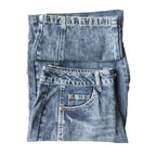 Damen Weite High-Waist Jeans im Vintage-Look mit ausgefallenem Waschverfahren R&B