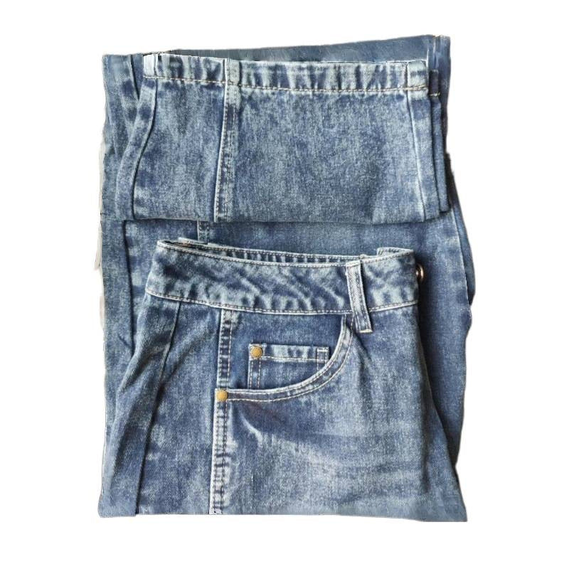 Damen Weite High-Waist Jeans im Vintage-Look mit ausgefallenem Waschverfahren R&B