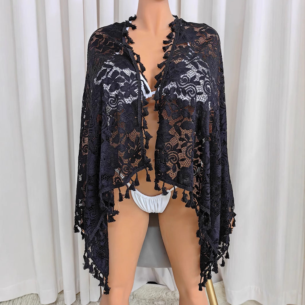 Damen Häkel-Strandsarong mit eleganten Fransen R&B
