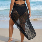 Damen Transparentes Spitzenstrandkleid R&B