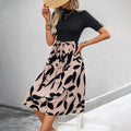 Damen Maxikleid mit elegantem Taillengürtel und floralem Muster R&B
