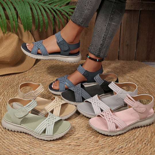 Damen Bequeme und stilvolle Riemensandalen mit elastischen Details R&B