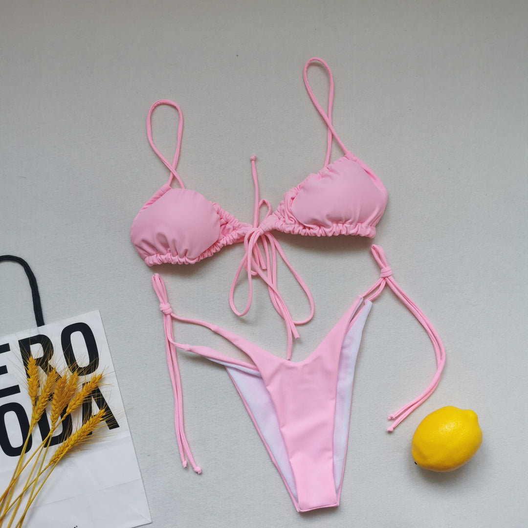 Damen Triangel-Bikini mit regulierbaren Bindebändern R&B