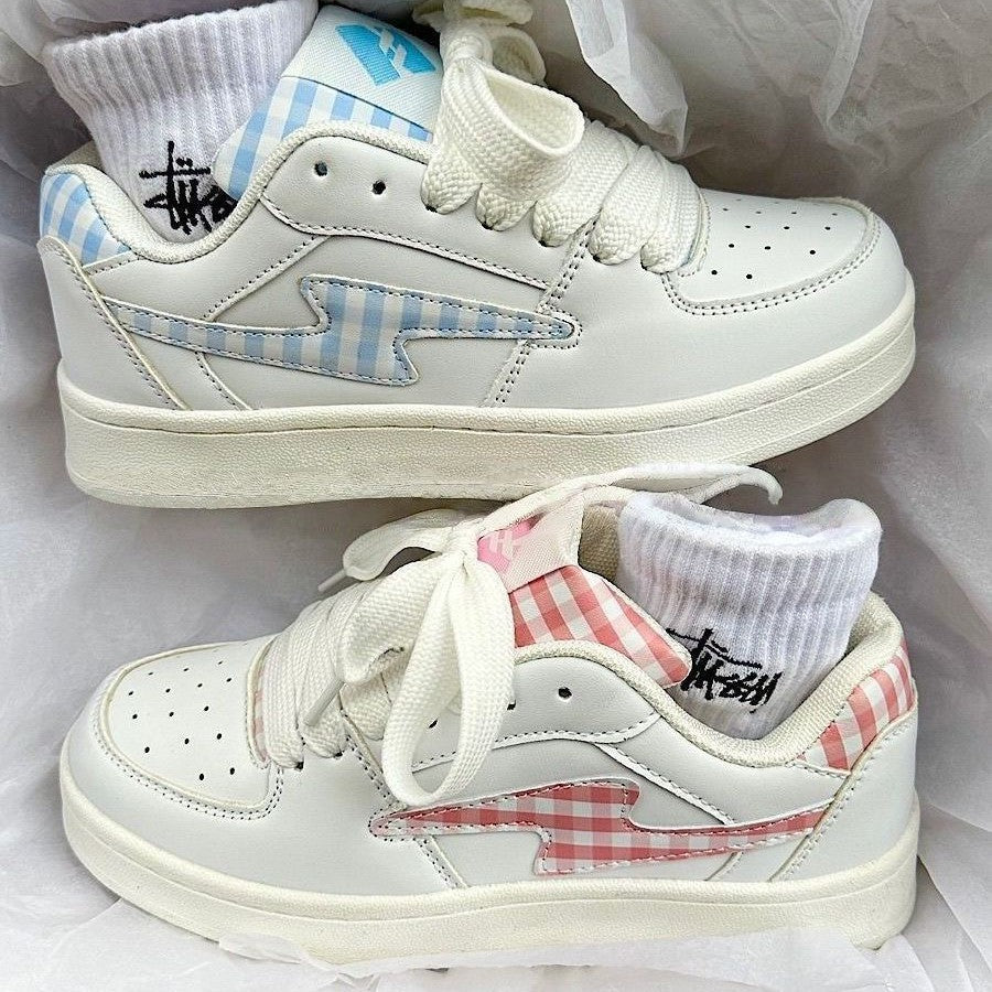 Damen Sneakers mit karierter Applikation und bequemer Dämpfung R&B
