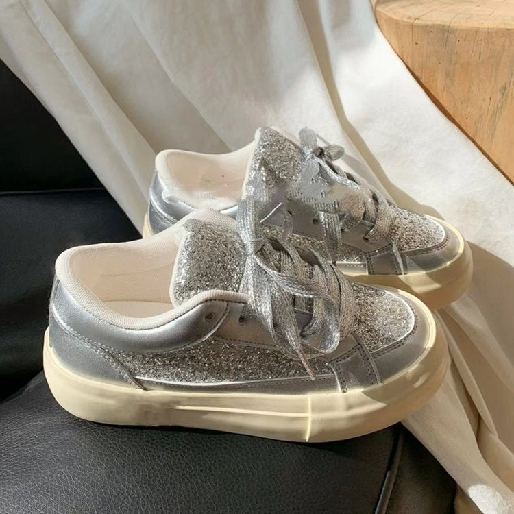 Damen Glitzernde Freizeit-Sneaker mit atmungsaktivem Obermaterial und rutschfester Sohle R&B