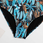 Damen Einteiliger Badeanzug mit asymmetrischem Schnitt und modischen Rüschendetails R&B